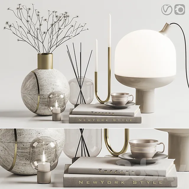 Decoration Set 001-Hauri Candleholder Arche Collection Curiosity objects 3DModel