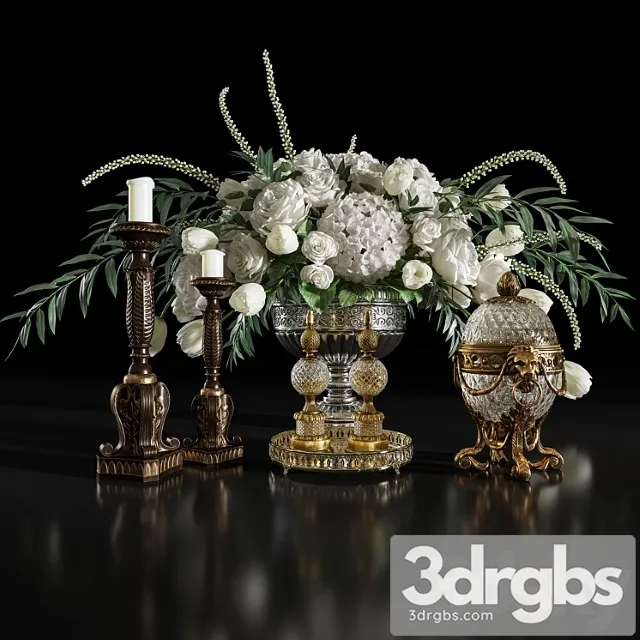 Decoration set 28 elegant and antique. 3D Model Download