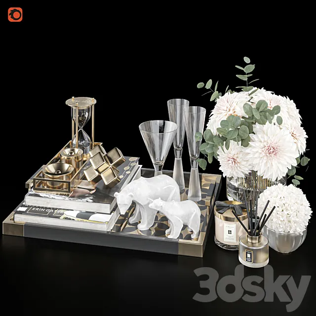 Decoration Set 39 Coffee table decor 3DModel