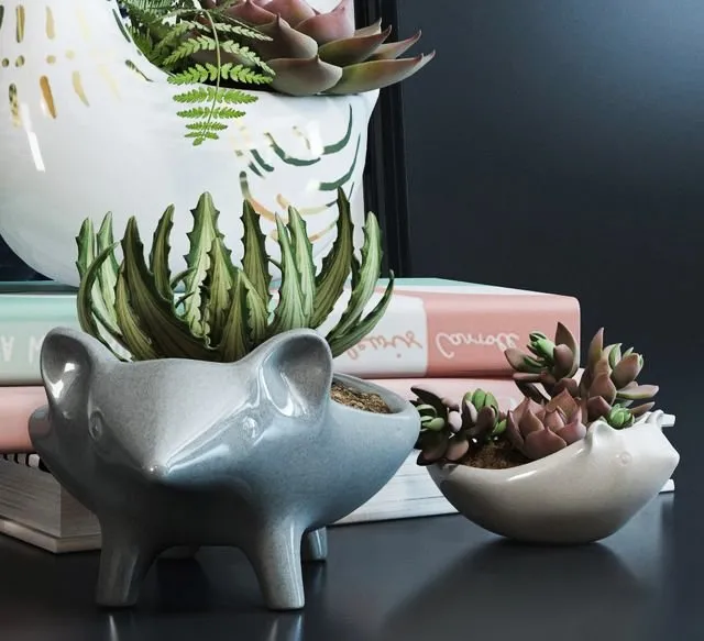 decoration – Set chicken and hedgehogs 3D Model