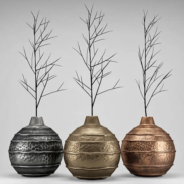 decoration – Set Meta vases 001 3D Model