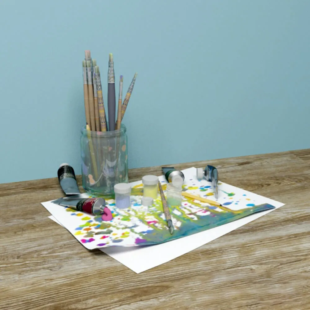 decoration – Set of art tools 3D Model