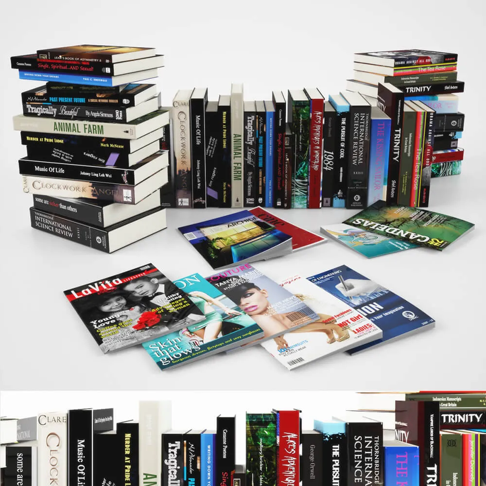 decoration – Set of books and magazines 3D Model decoration – Set of books and magazines 3D Model