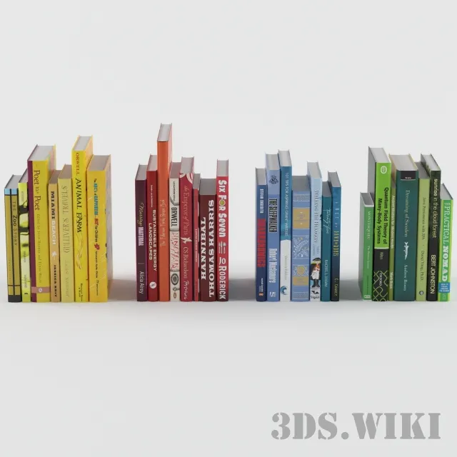 decoration – Set of books in different color proportions 3D Model decoration – Set of books in different color proportions 3D Model