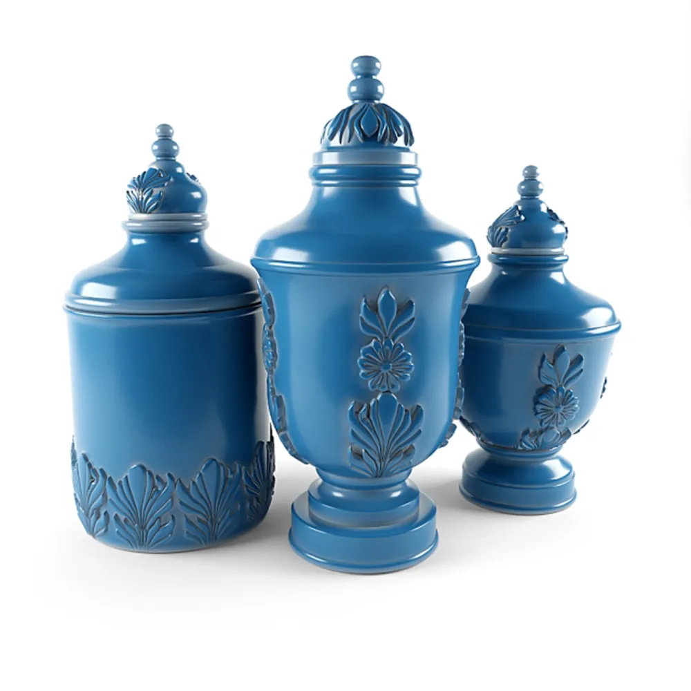 decoration – Set of classic urns 3D Model