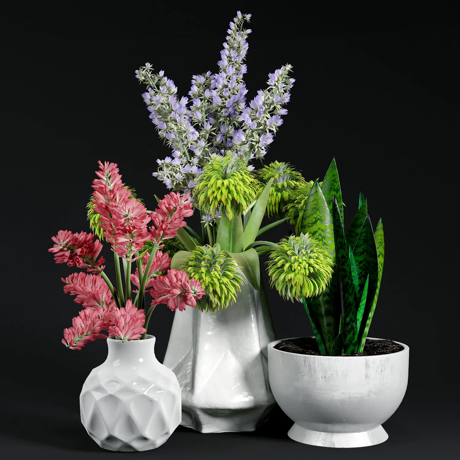 decoration – Set of flowers 02 3D Model