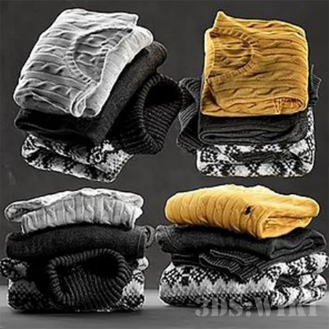 decoration – Set of folded sweaters 3D Model