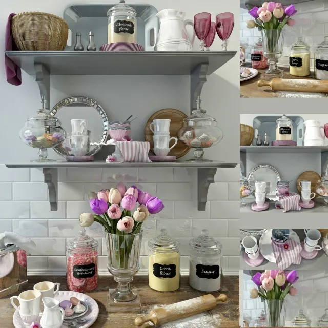 decoration – Set of kitchen decor 2 3D Model