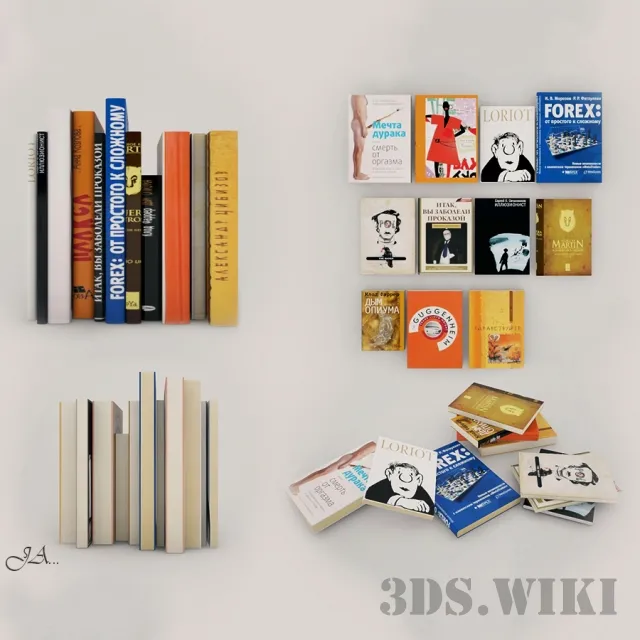 decoration – Set of modern books 3D Model decoration – Set of modern books 3D Model