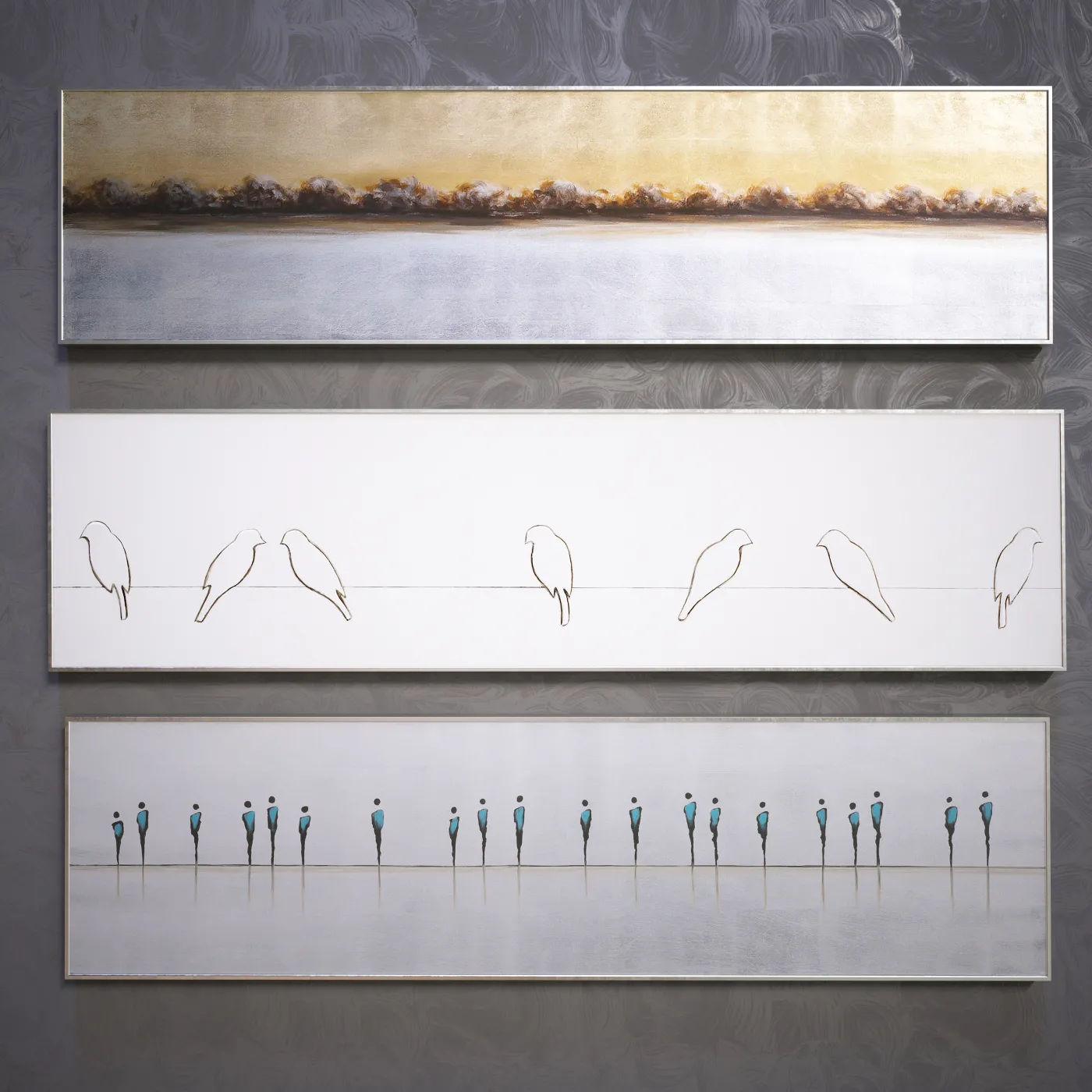 decoration – Set of modern paintings 02 3D Model