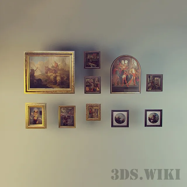 decoration – Set of museum paintings 3D Model