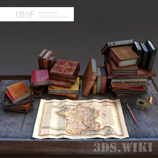 decoration – Set of old books 3D Model decoration – Set of old books 3D Model