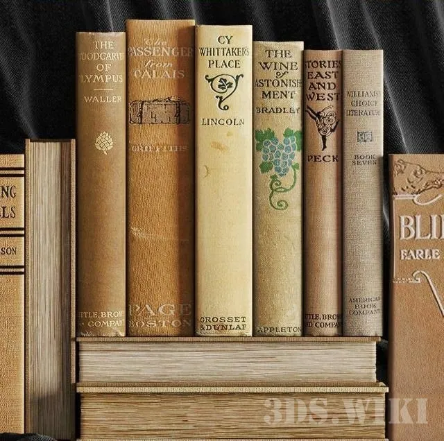 decoration – Set of old books 3D Model