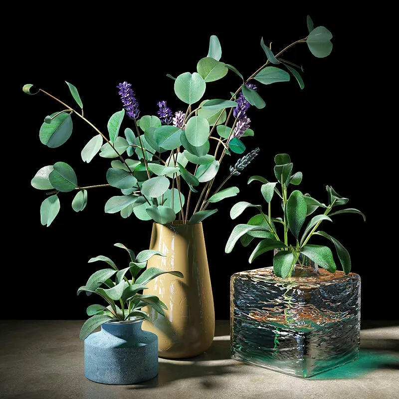 decoration – Set of plants 05 3D Model decoration – Set of plants 05 3D Model