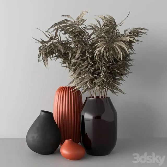 Decoration set with vases 3D Model