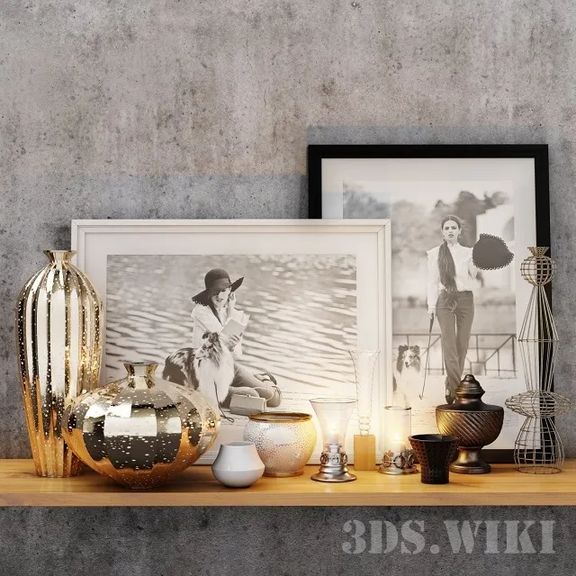 decoration – Shelf decorative set 3D Model decoration – Shelf decorative set 3D Model