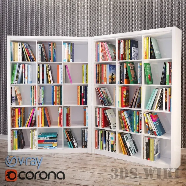 decoration – Shelf with real books 3D Model