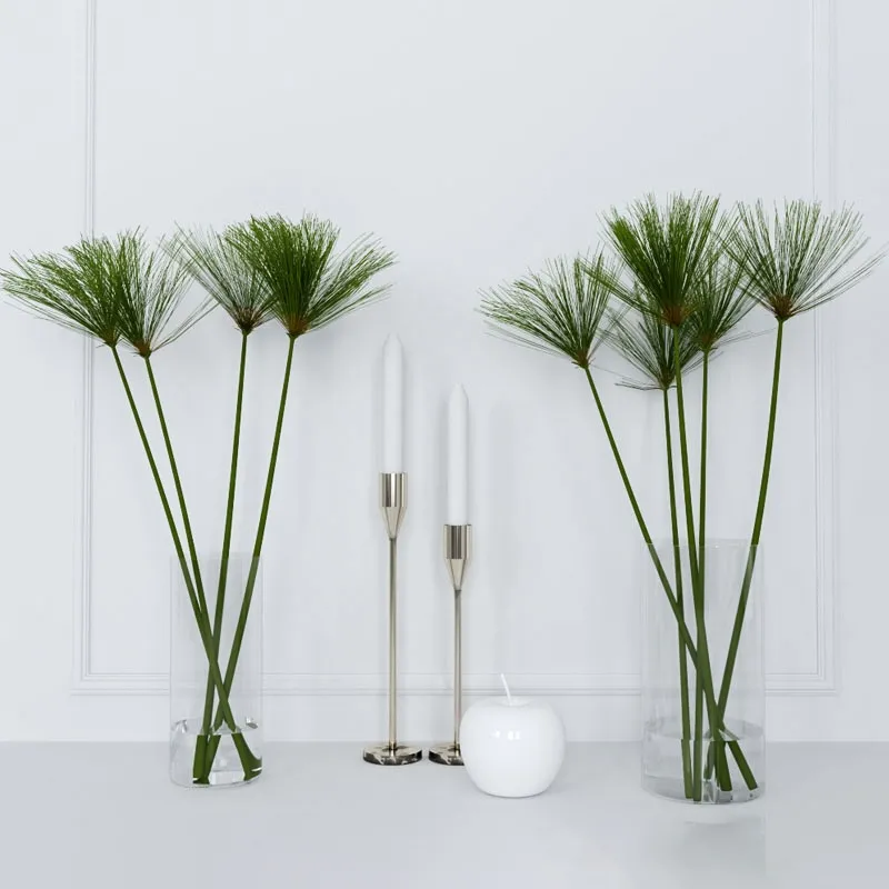decoration – Shoots of papyrus in a glass vase 3D Model