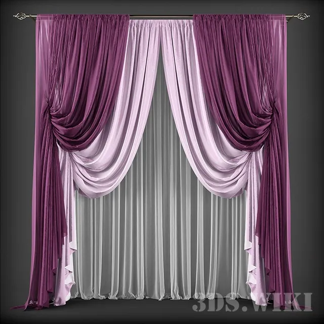 decoration – Silk curtains in classic style 3D Model decoration – Silk curtains in classic style 3D Model