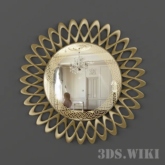 decoration – Small Wall Mirror in a Beautiful Frame 3D Model