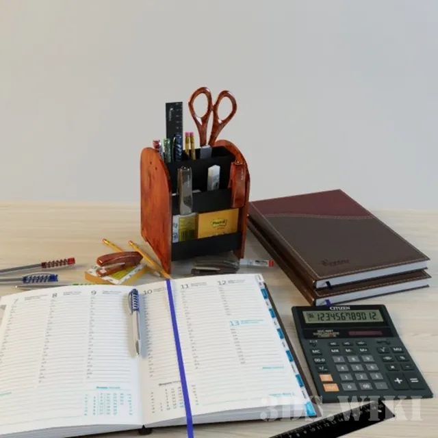 decoration – Stationery set 3D Model decoration – Stationery set 3D Model