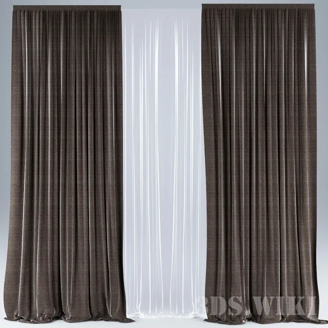 decoration – Straight curtain with tulle 3D Model decoration – Straight curtain with tulle 3D Model