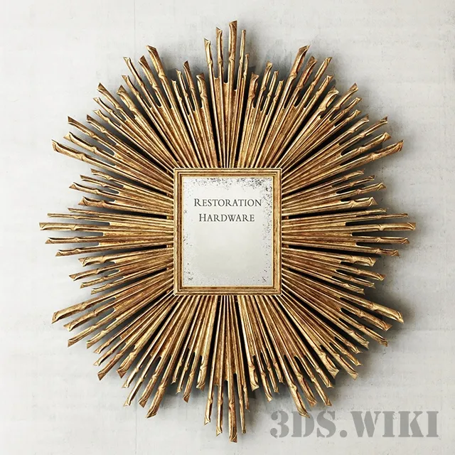 decoration – Sunburst wall mirror 3D Model