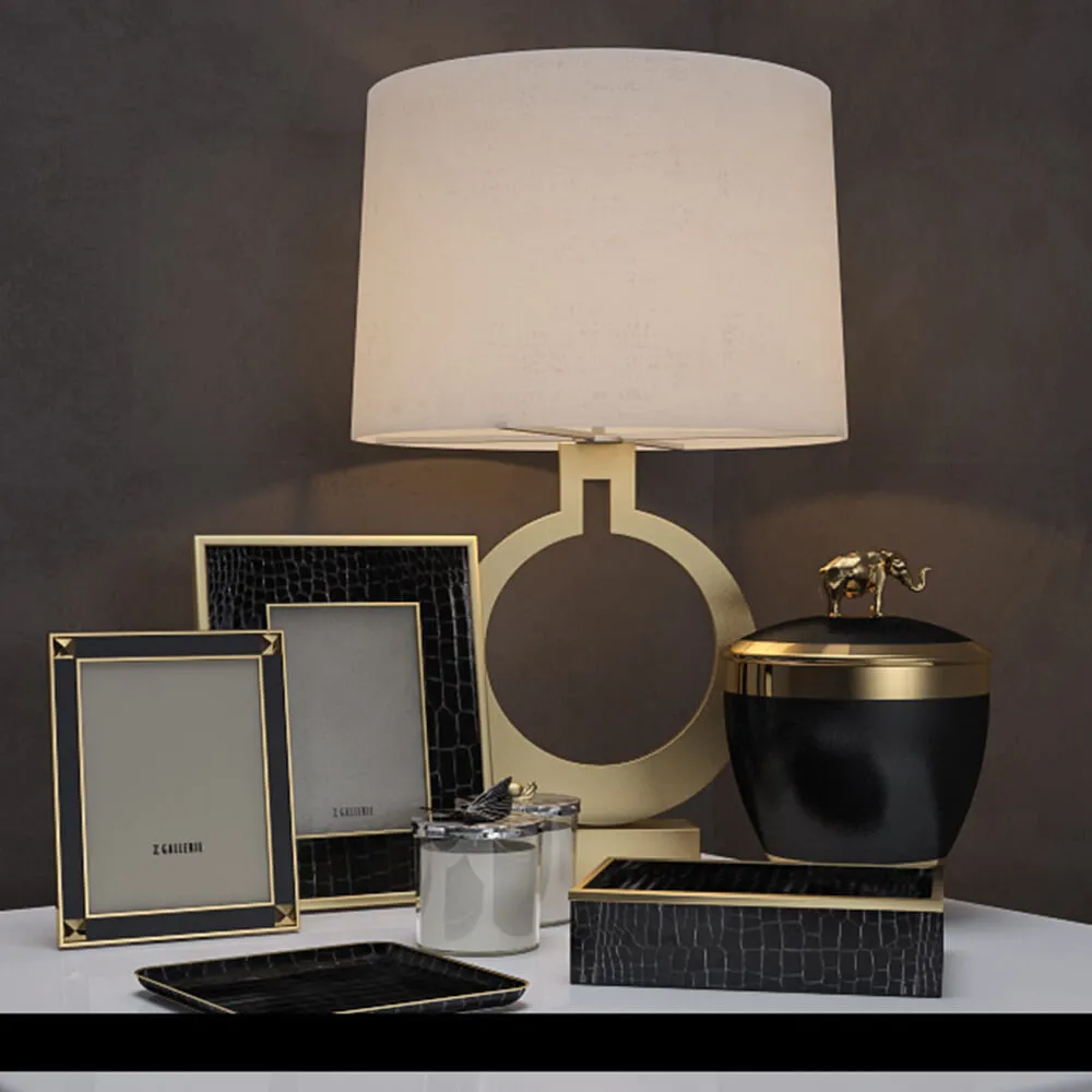 decoration – Table lamp and picture frames 3D Model