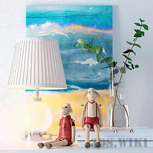 decoration – Table lamp Eichholtz Octavia and decor 3D Model