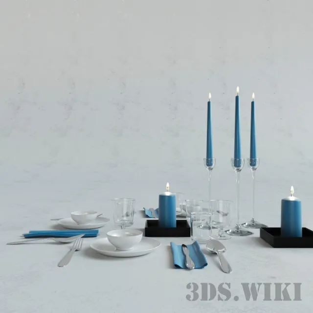 decoration – Table setting for a romantic dinner 3D Model