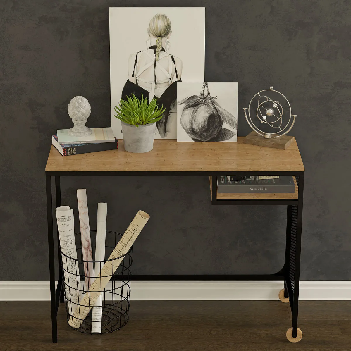 decoration – Table with decorative set 05 3D Model