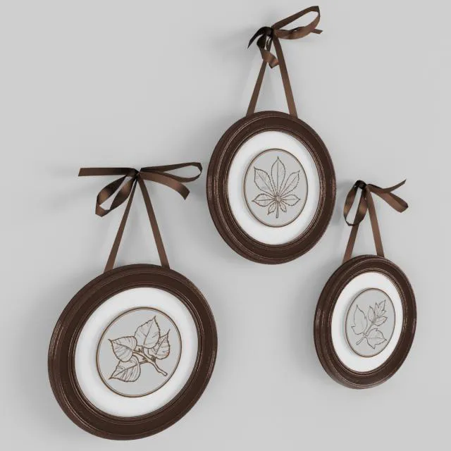 decoration – Three piece botanical wall decor set 3D Model decoration – Three piece botanical wall decor set 3D Model