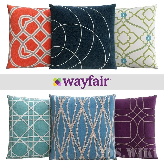 decoration – Throw pillows from Wayfair Shop 8 3D Model decoration – Throw pillows from Wayfair Shop 8 3D Model