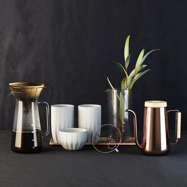 decoration – TOAST coffee set 04 3D Model