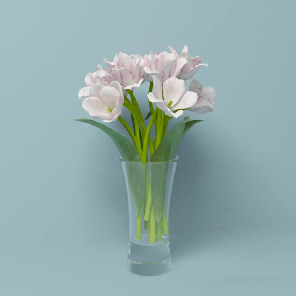 decoration – Tulips in a vase 3D Model