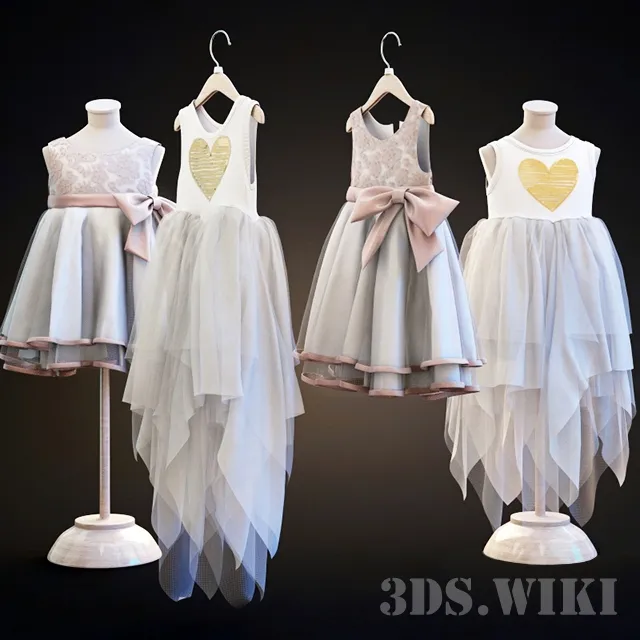 decoration – Two children’s dresses 3D Model