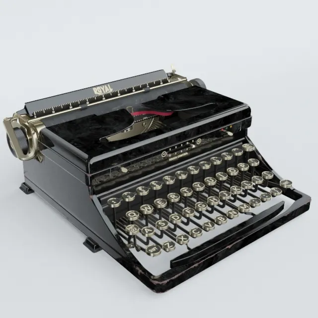 decoration – Typewriter Royal Portable Standard Model O 1936 3D Model