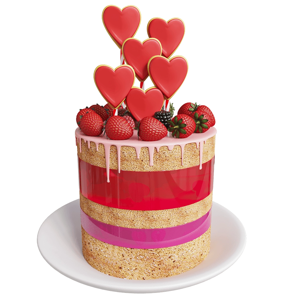 decoration – Valentine Cake 3D Model