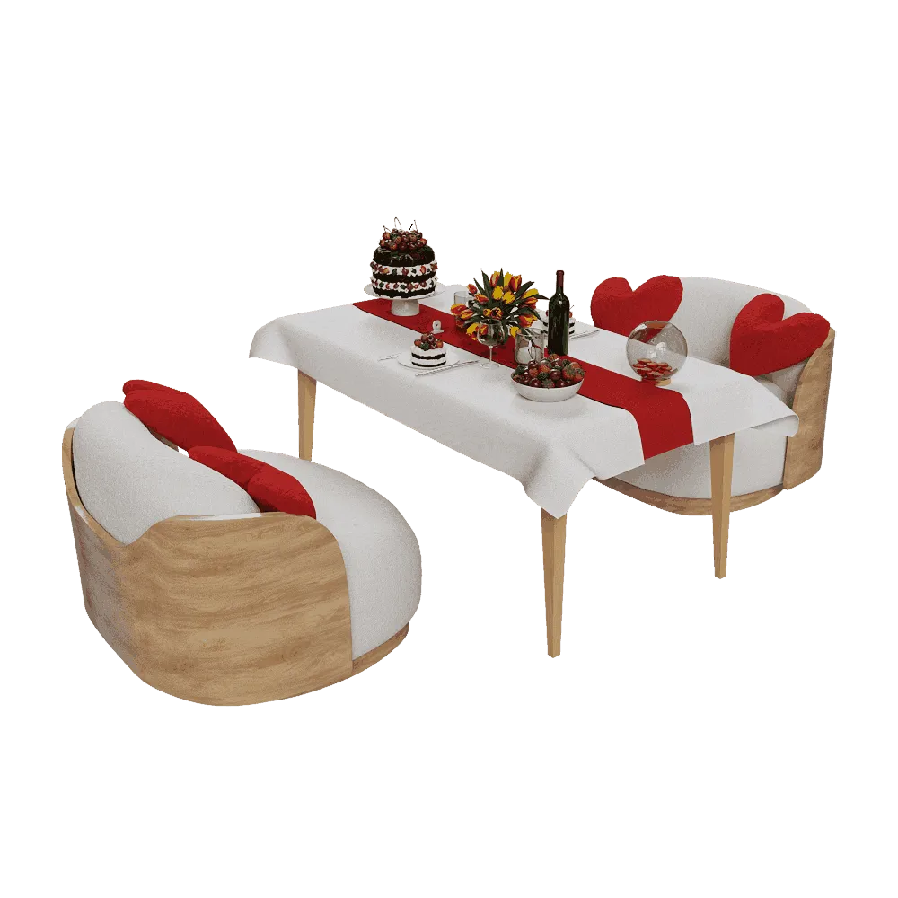 decoration – Valentine set 3D Model decoration – Valentine set 3D Model