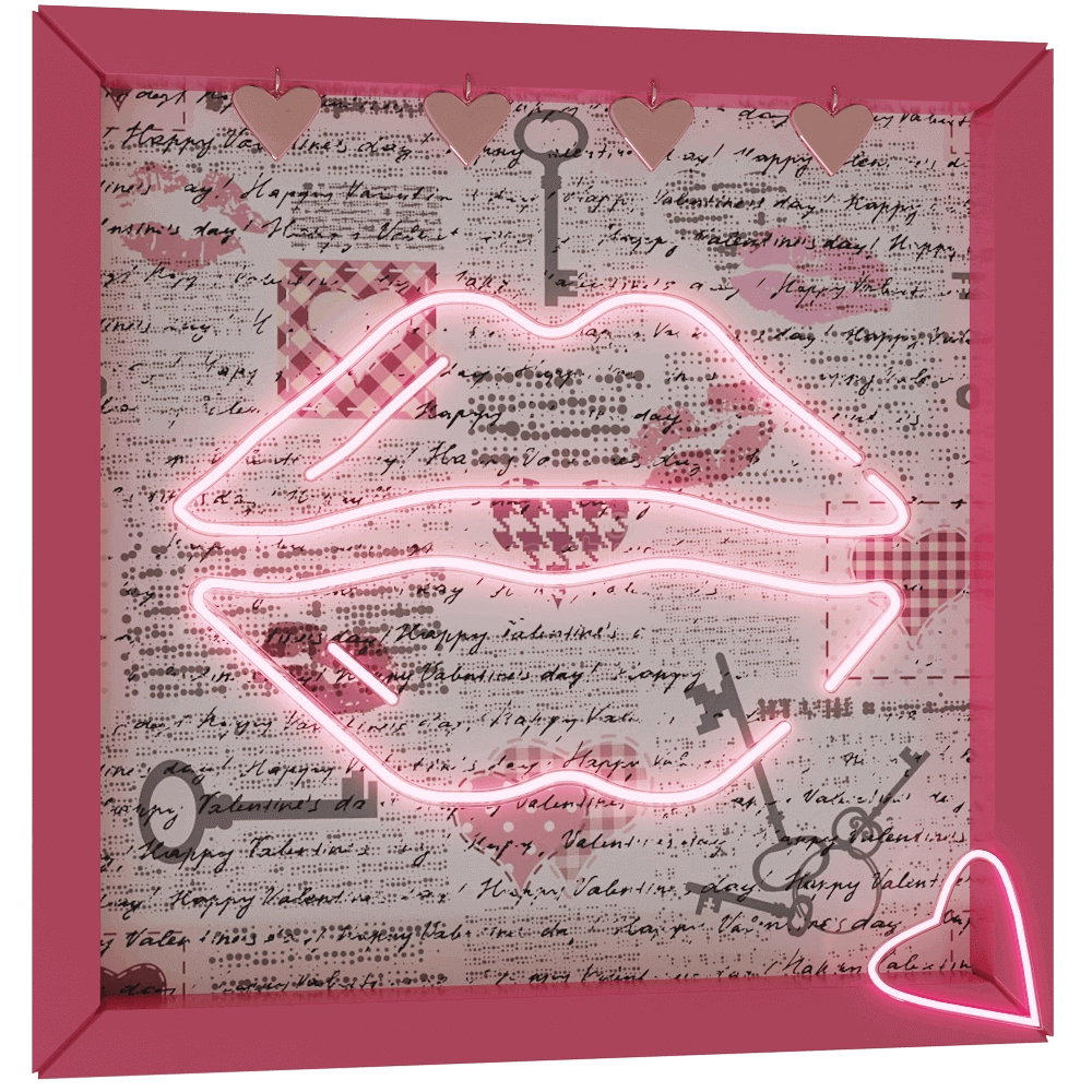 decoration – Valentine’s Decor Kiss Light 3D Model