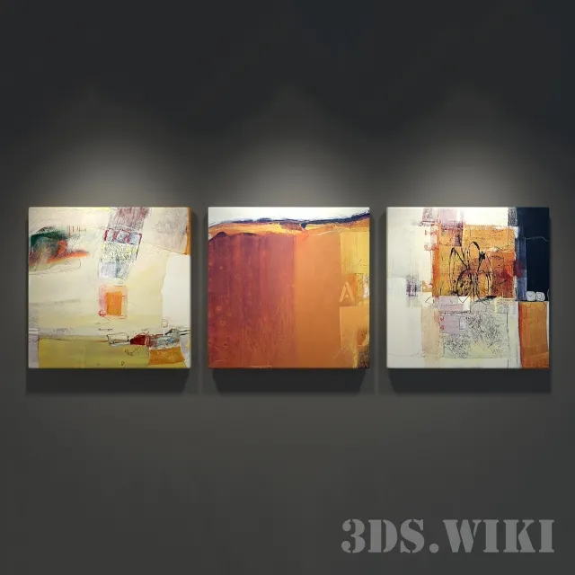 decoration – Wall abstract paintings 3D Model