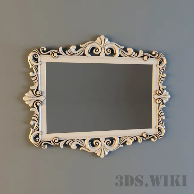 decoration – Wall Mirror in a Beautiful Frame 3D Model