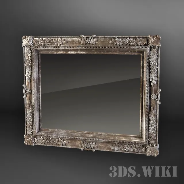 decoration – Wall mirror with a beautiful frame 3D Model