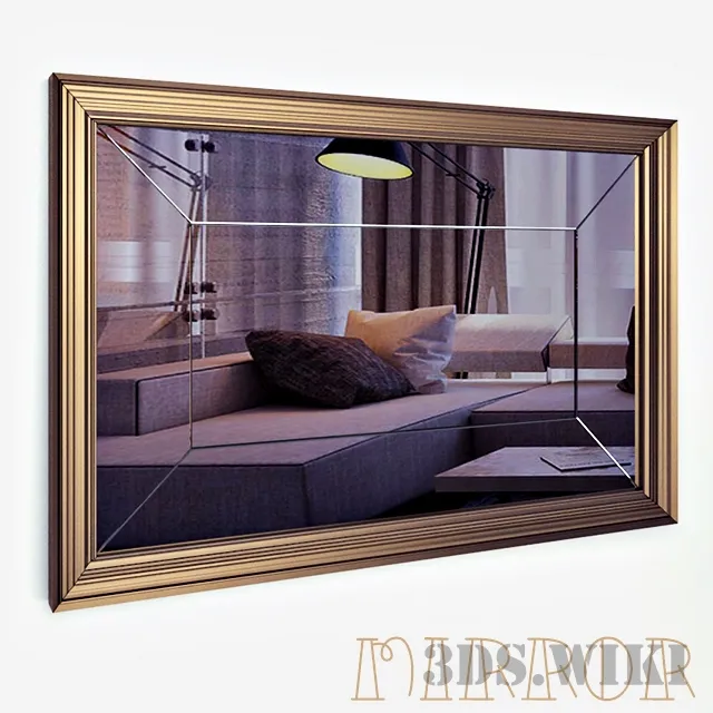 decoration – Wall rectangular mirror 3D Model