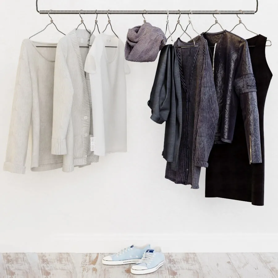 decoration – Wardrobe in the Scandinavian interior 3D Model