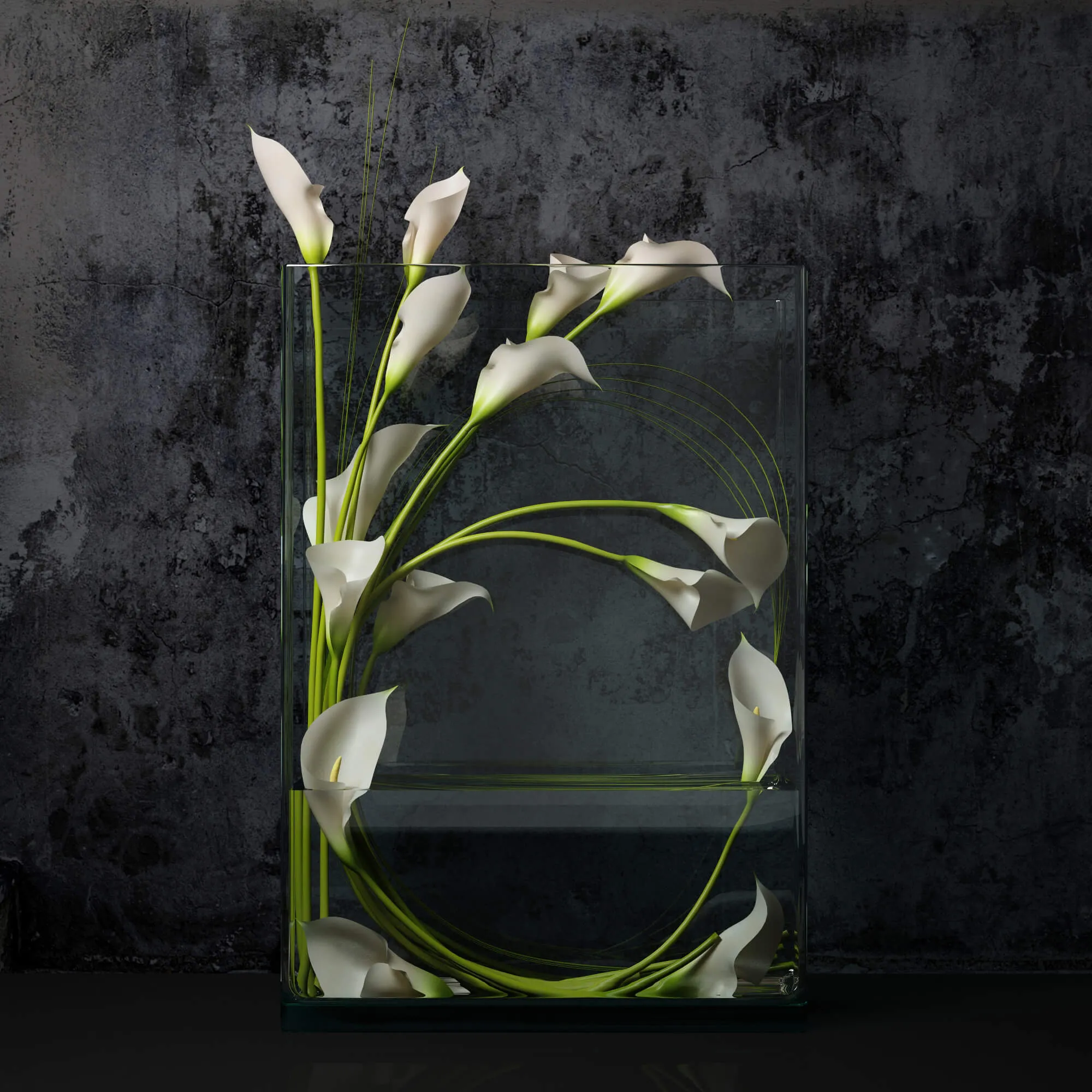 decoration – White callas in vase 8 3D Model