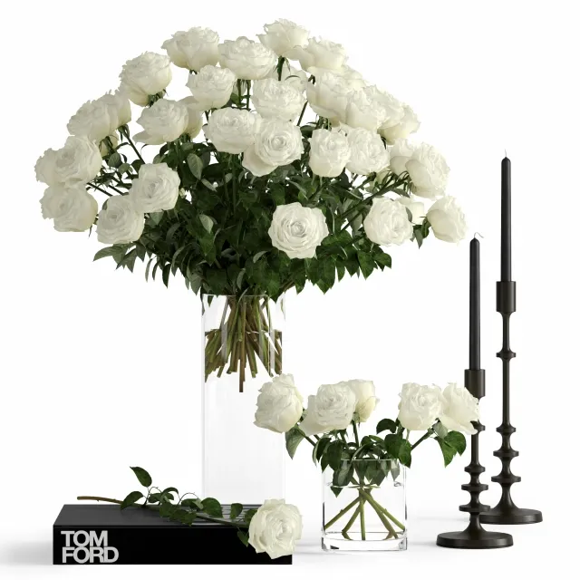 decoration – White roses 5 3D Model decoration – White roses 5 3D Model