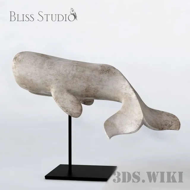 decoration – White whale on stand 3D Model decoration – White whale on stand 3D Model