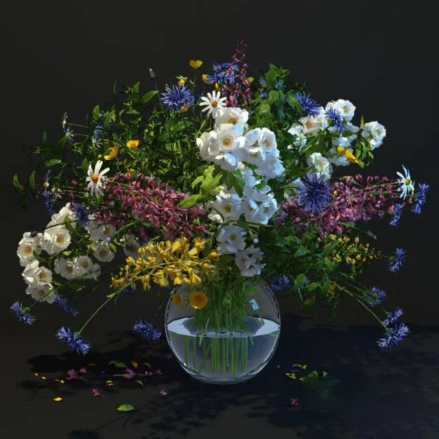 decoration – wild flowers 3D Model decoration – wild flowers 3D Model