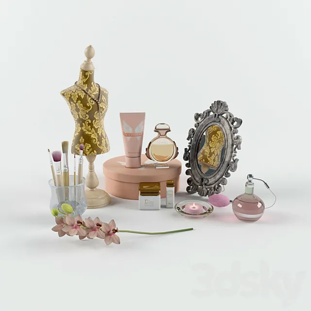 Decoration with orchid 3DModel Decoration with orchid 3DModel